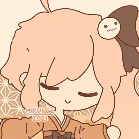 Chibi profile icon of Miru, one of Nemuran's original characters, with the profile icon being cropped from Nemuran's artwork in celebration of the 2021 New Year.